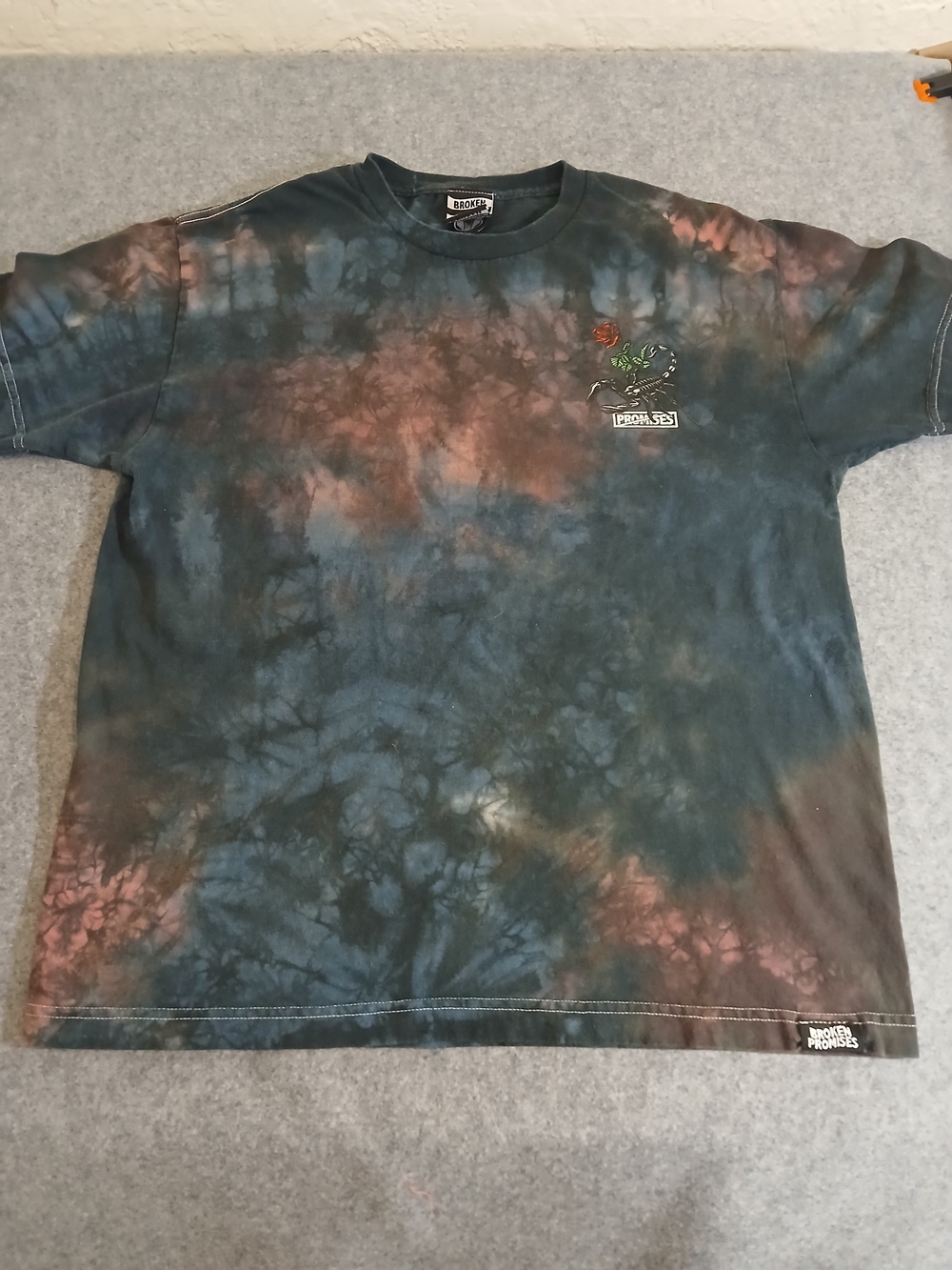 Protest Tie-Dye Short Sleeve Crewneck T-Shirt - Black & Brown